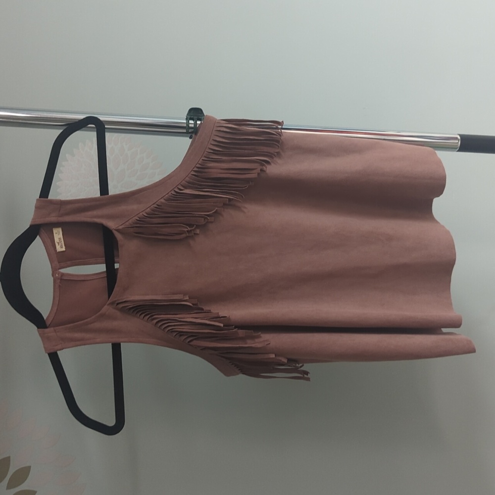 Fringe tank top medium Hollister pink